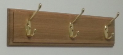 3 hook oak coat rack